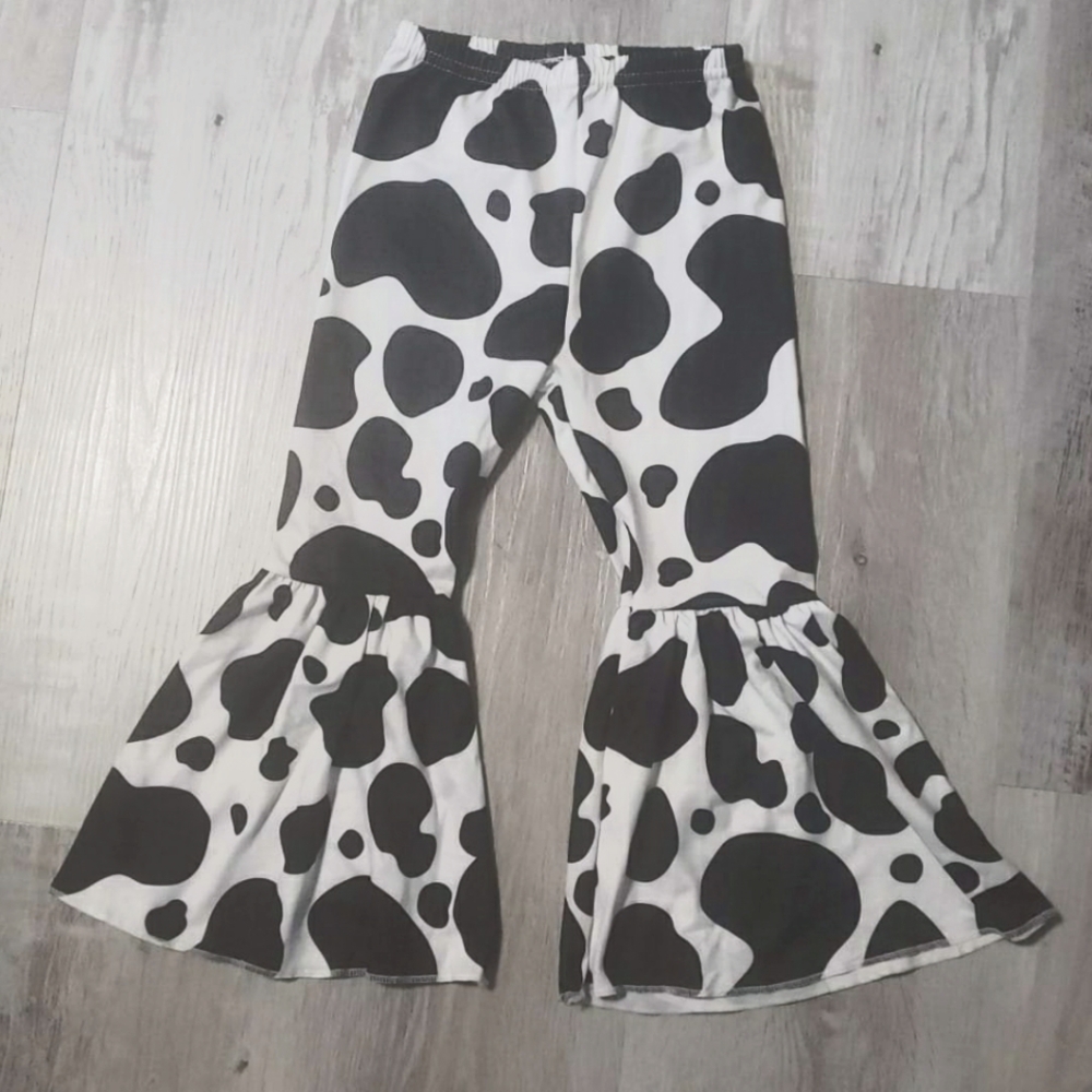 Cowprint bell bottoms Flares Nwot 6/7 And 7/8 Girls